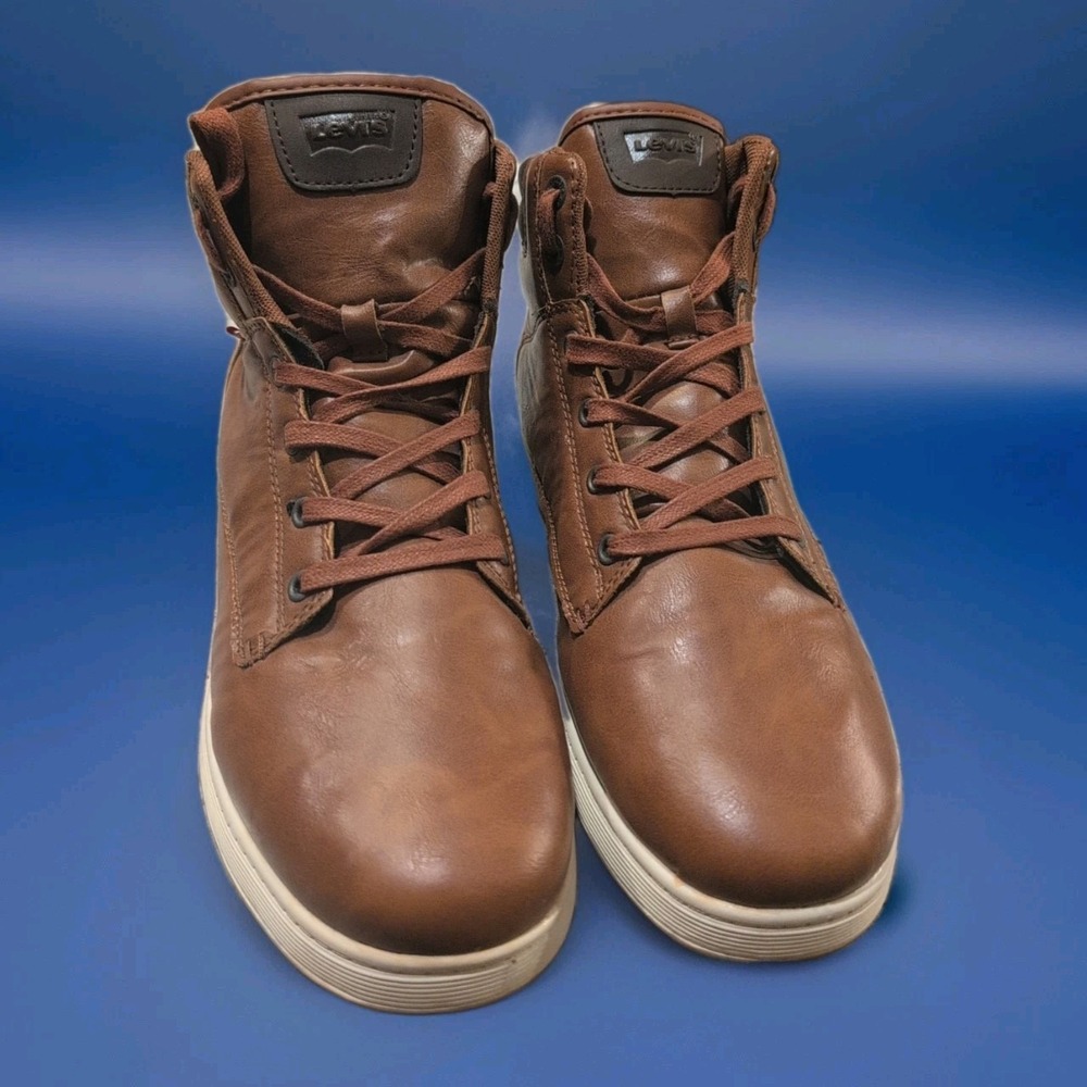 Levi's Darryl Burnish High Top Sneakers Brown Faux leather Size 11 EUC